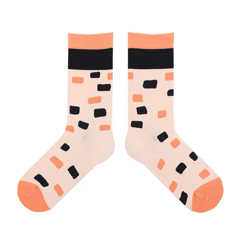 Morocco Tide Socks Cartoon Illustration Of Small Geometric Tile Socks Ins Tide In Tube Socks Girls Socks